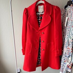 Kate Spade Vibrant Red Pea Coat